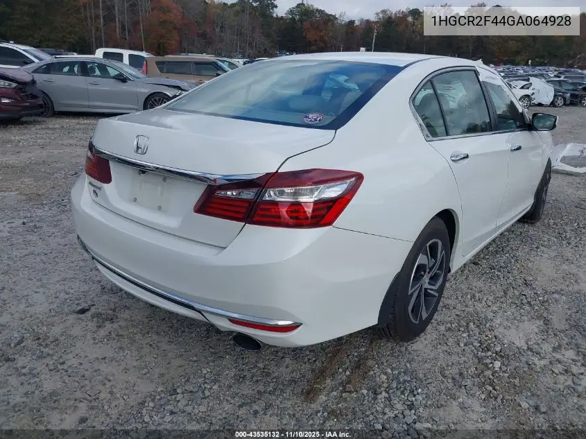 1HGCR2F44GA064928 2016 Honda Accord Lx