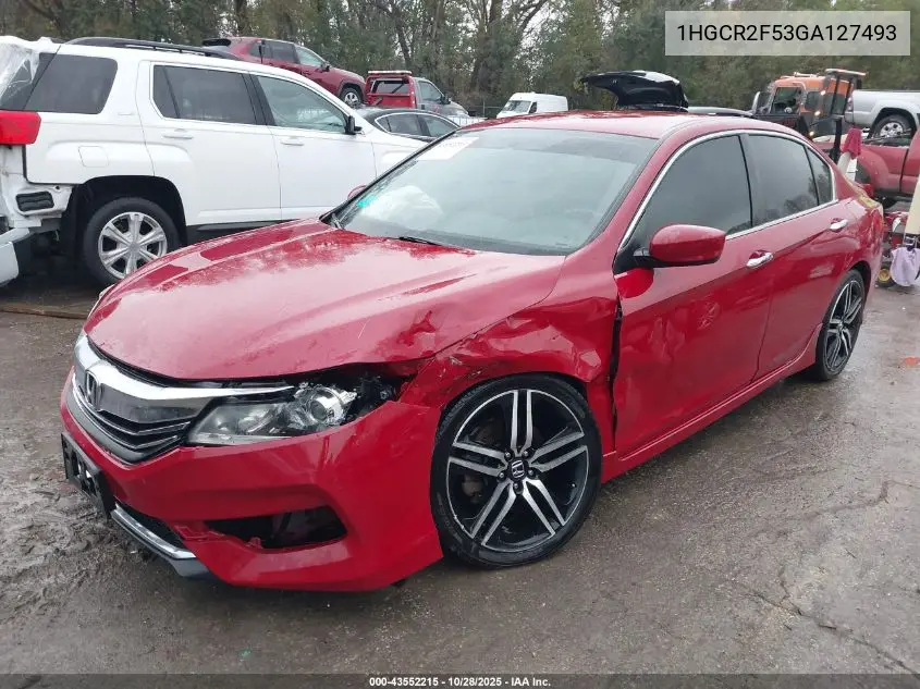 1HGCR2F53GA127493 2016 Honda Accord Sport