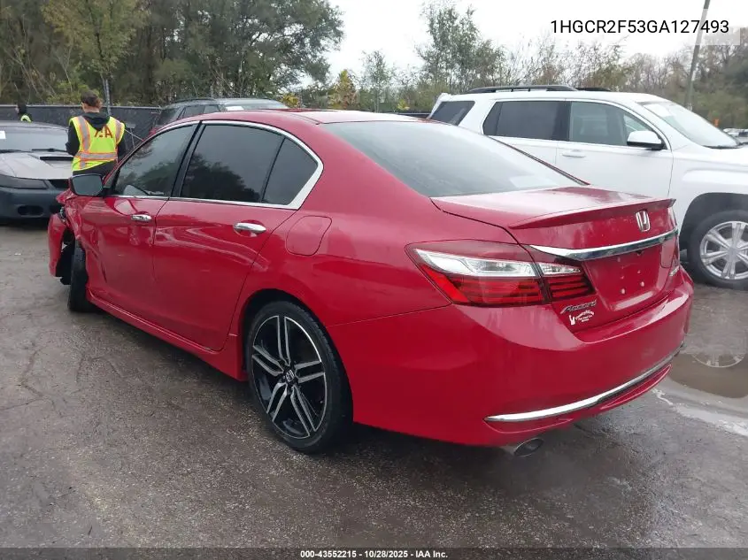 1HGCR2F53GA127493 2016 Honda Accord Sport