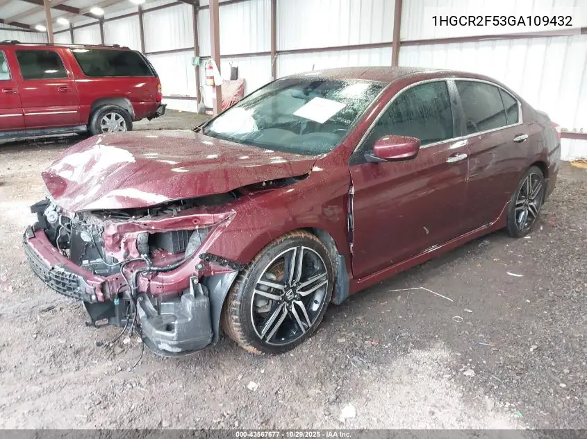 1HGCR2F53GA109432 2016 Honda Accord Sport