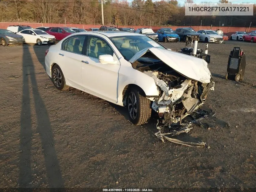 1HGCR2F71GA171221 2016 Honda Accord Ex