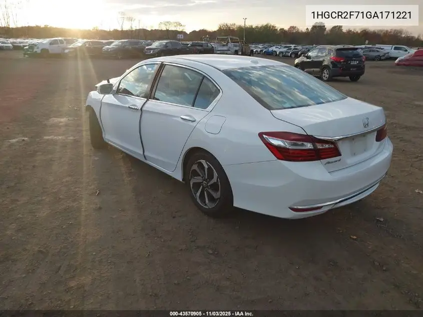 1HGCR2F71GA171221 2016 Honda Accord Ex