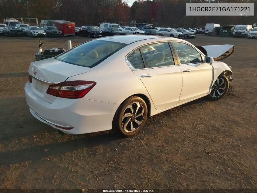 1HGCR2F71GA171221 2016 Honda Accord Ex