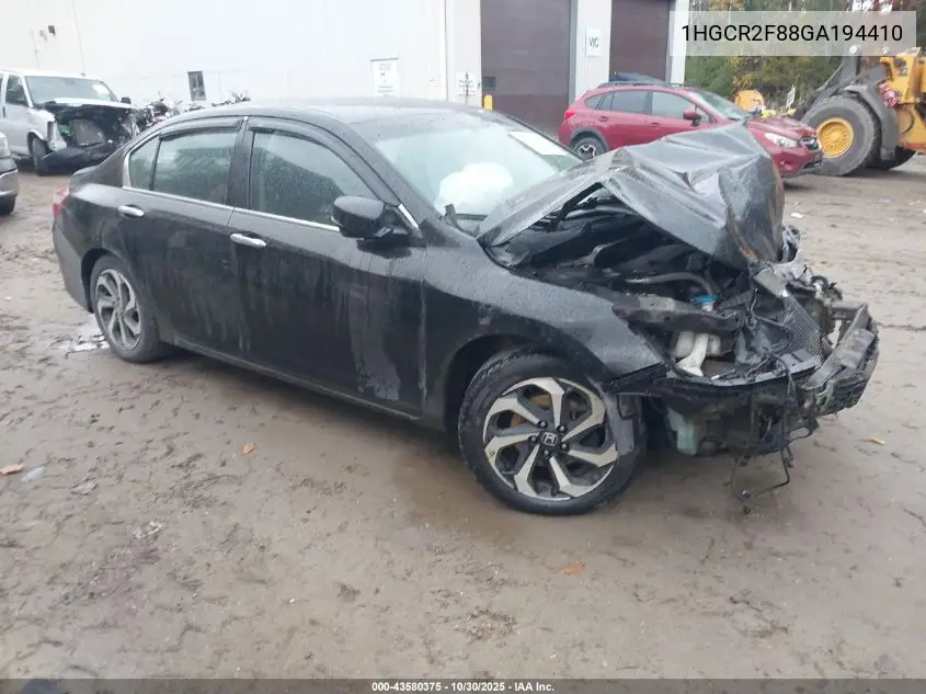 1HGCR2F88GA194410 2016 Honda Accord Ex-L