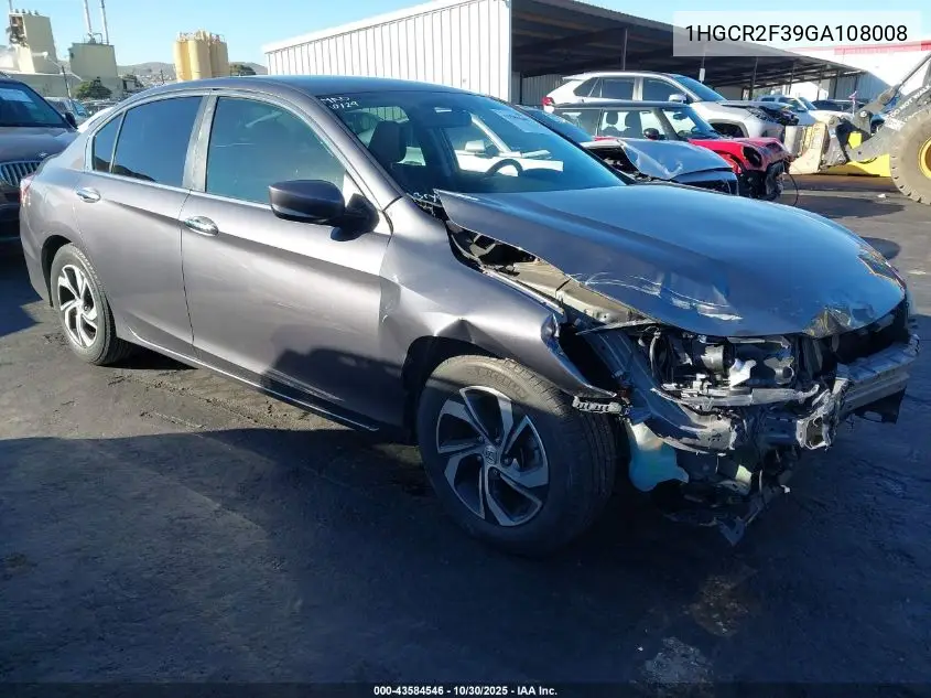 1HGCR2F39GA108008 2016 Honda Accord Lx