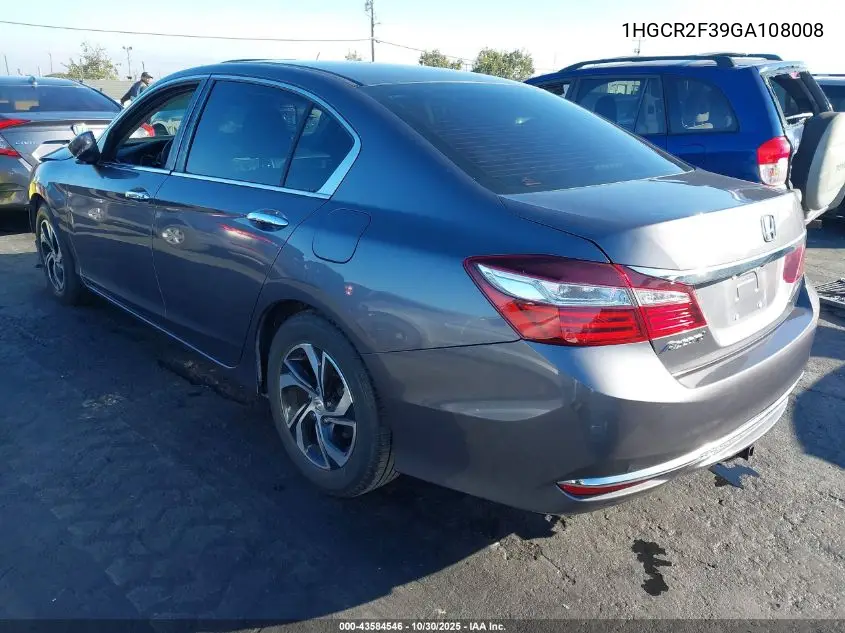 1HGCR2F39GA108008 2016 Honda Accord Lx