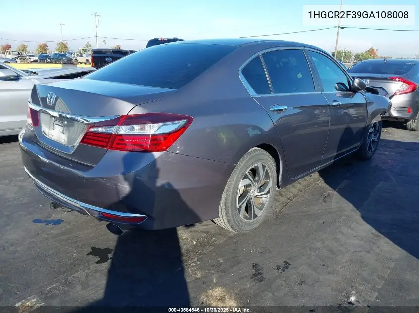 1HGCR2F39GA108008 2016 Honda Accord Lx
