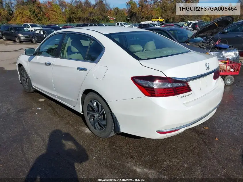 1HGCR2F37GA006464 2016 Honda Accord Lx