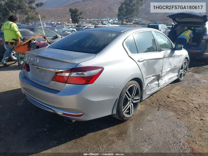 1HGCR2F57GA180617 2016 Honda Accord Sport