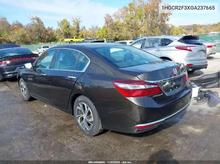 1HGCR2F3XGA237665 2016 Honda Accord Lx