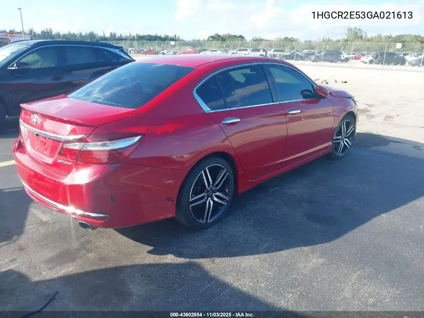 1HGCR2E53GA021613 2016 Honda Accord Sport