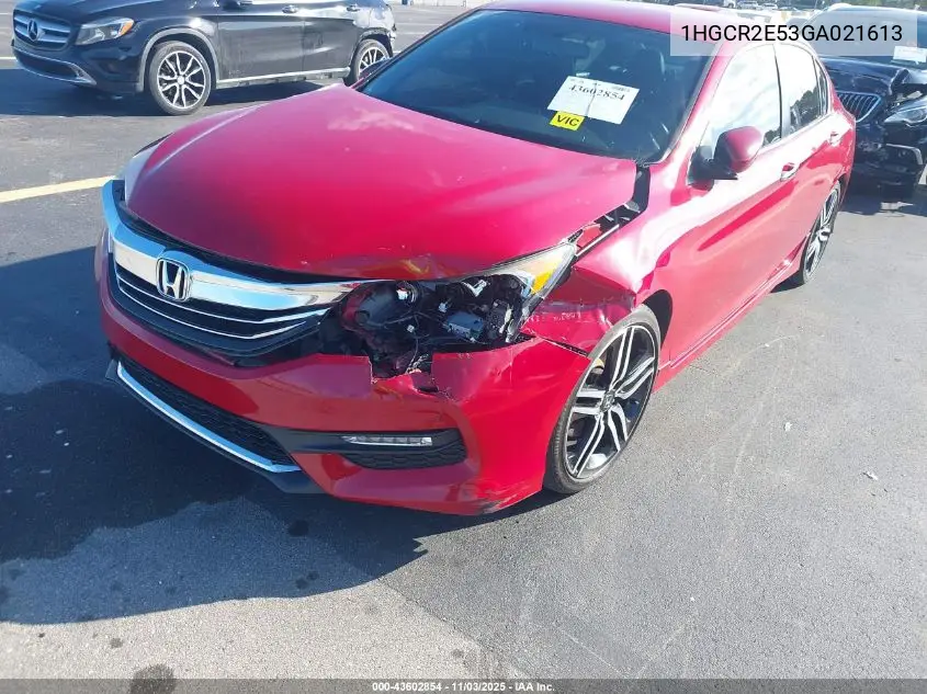 1HGCR2E53GA021613 2016 Honda Accord Sport