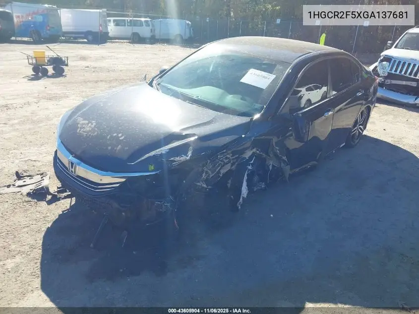 1HGCR2F5XGA137681 2016 Honda Accord Sport