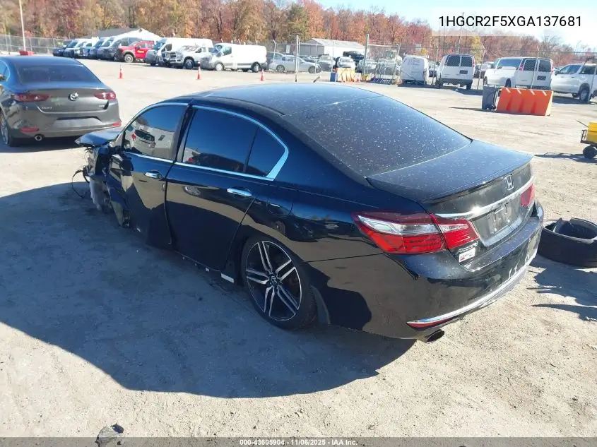 1HGCR2F5XGA137681 2016 Honda Accord Sport