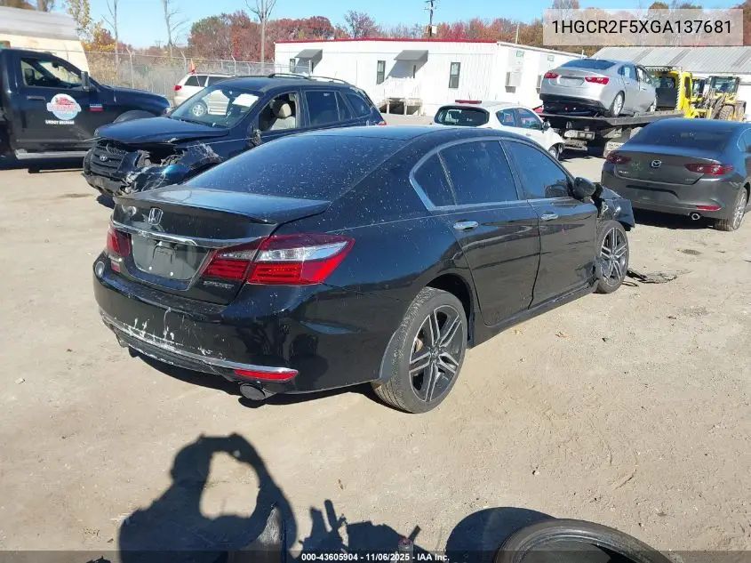1HGCR2F5XGA137681 2016 Honda Accord Sport