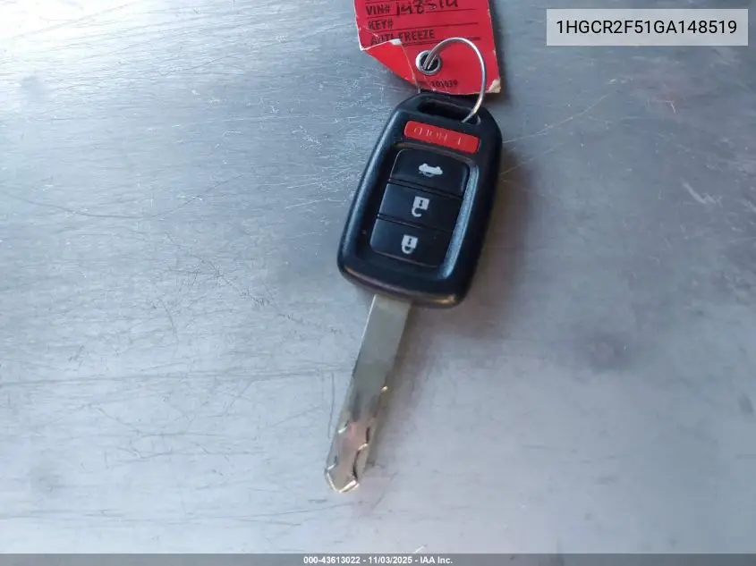1HGCR2F51GA148519 2016 Honda Accord Sport