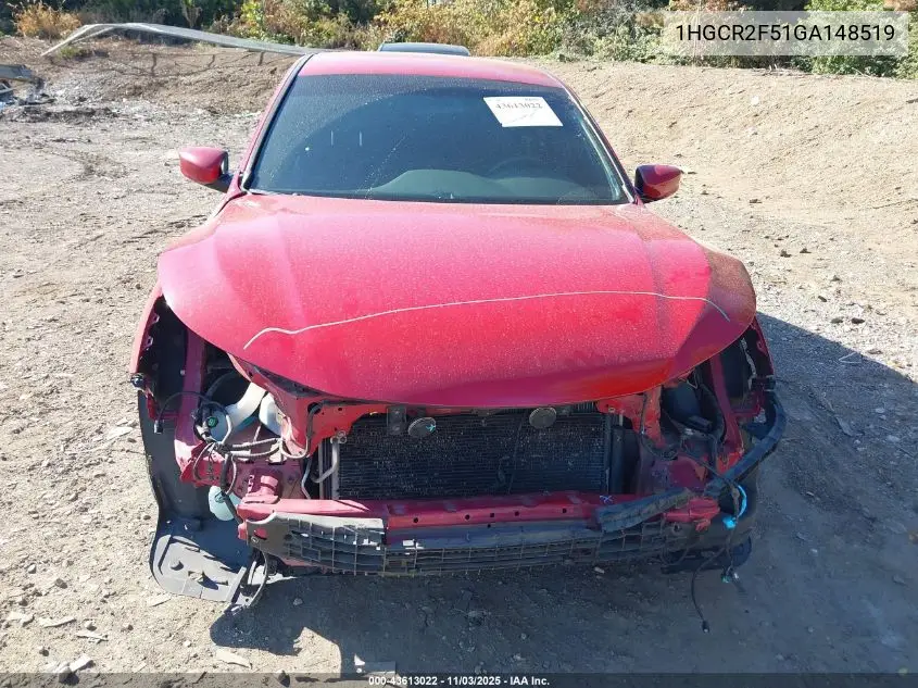 1HGCR2F51GA148519 2016 Honda Accord Sport