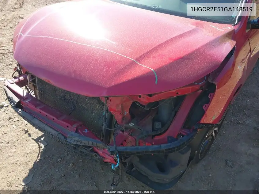 1HGCR2F51GA148519 2016 Honda Accord Sport