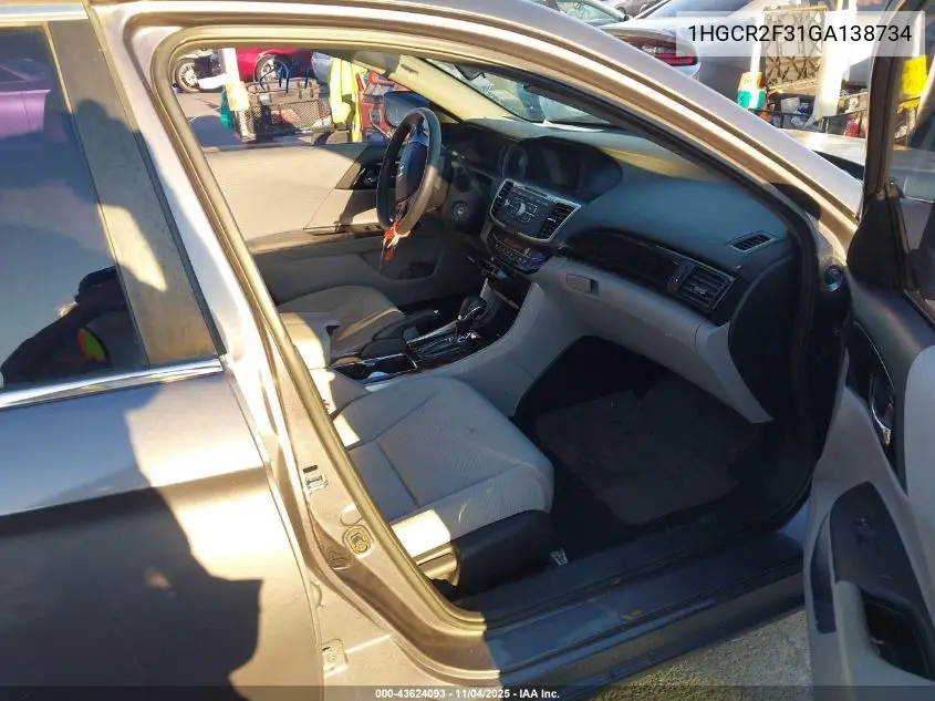 1HGCR2F31GA138734 2016 Honda Accord Lx