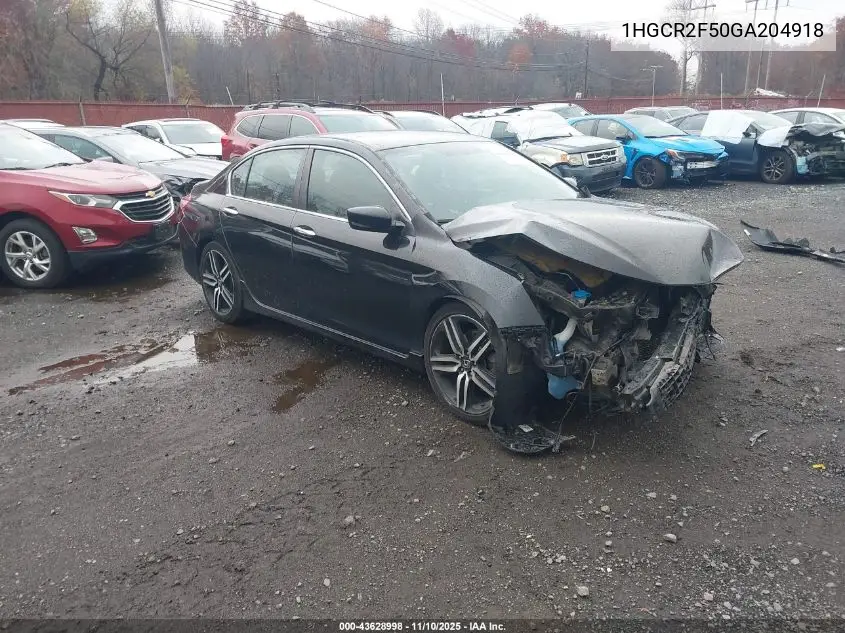 1HGCR2F50GA204918 2016 Honda Accord Sport
