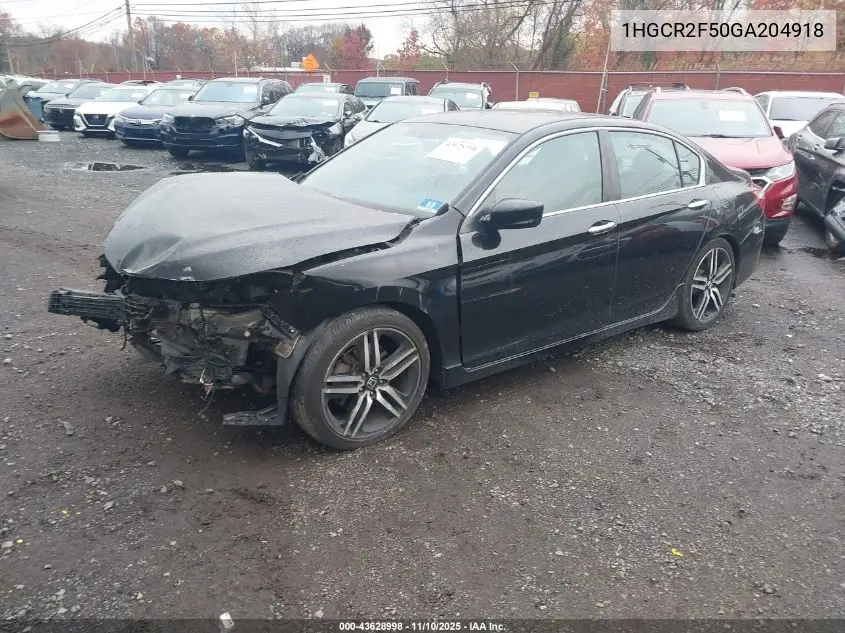 1HGCR2F50GA204918 2016 Honda Accord Sport