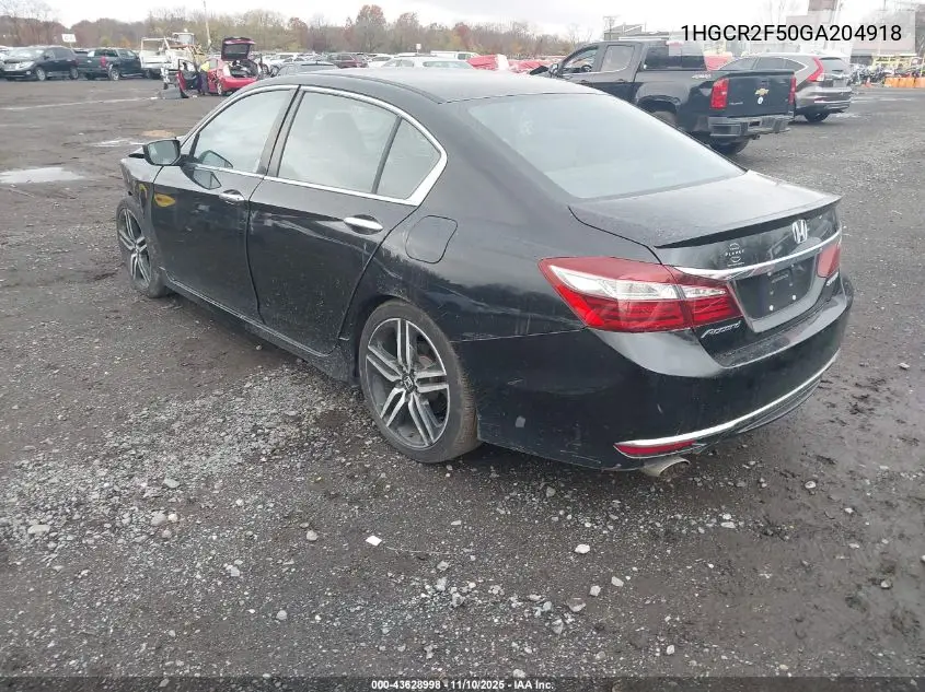 1HGCR2F50GA204918 2016 Honda Accord Sport