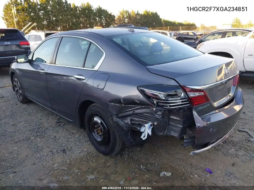 1HGCR2F7XGA234851 2016 Honda Accord Ex