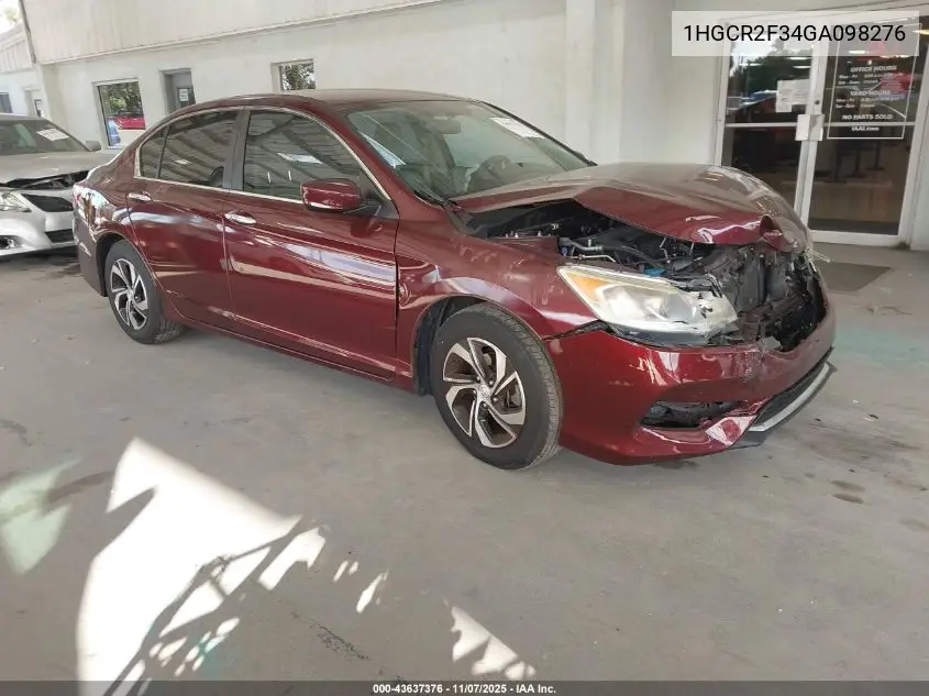 1HGCR2F34GA098276 2016 Honda Accord Lx