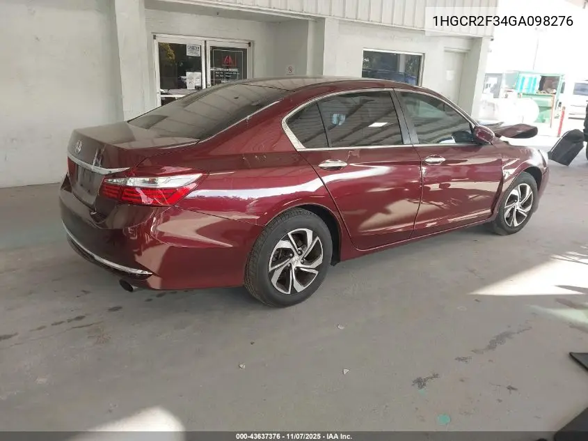 1HGCR2F34GA098276 2016 Honda Accord Lx