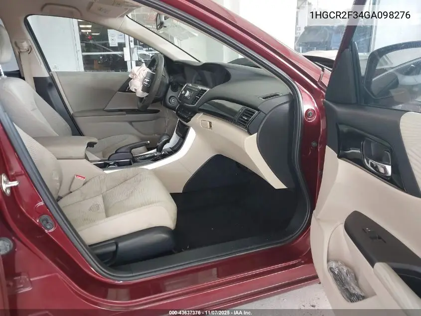1HGCR2F34GA098276 2016 Honda Accord Lx