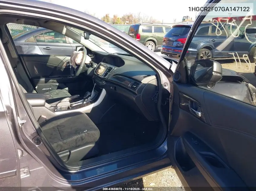 1HGCR2F07GA147122 2016 Honda Accord Ex
