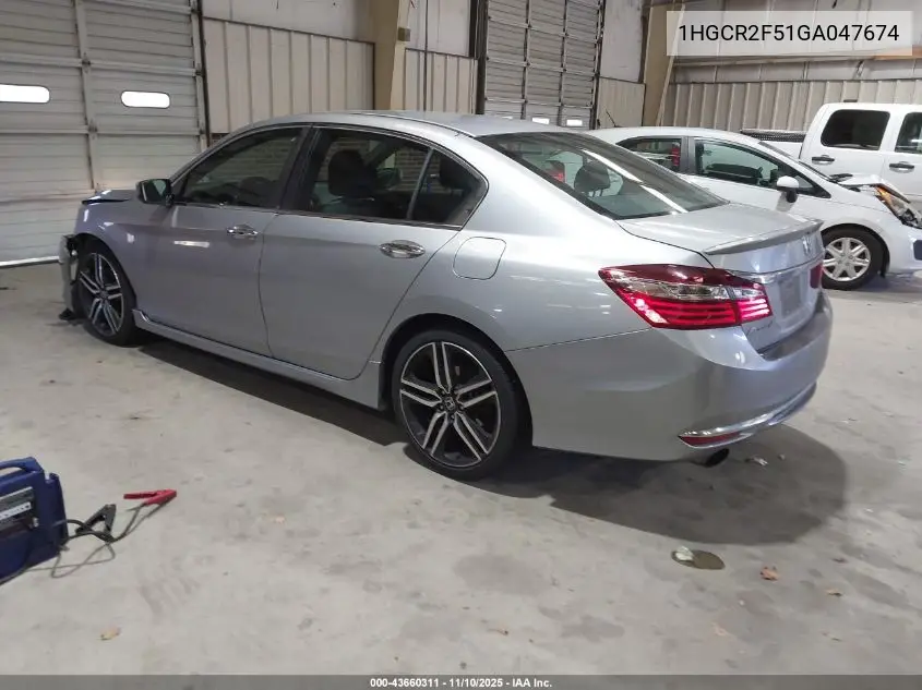 1HGCR2F51GA047674 2016 Honda Accord Sport