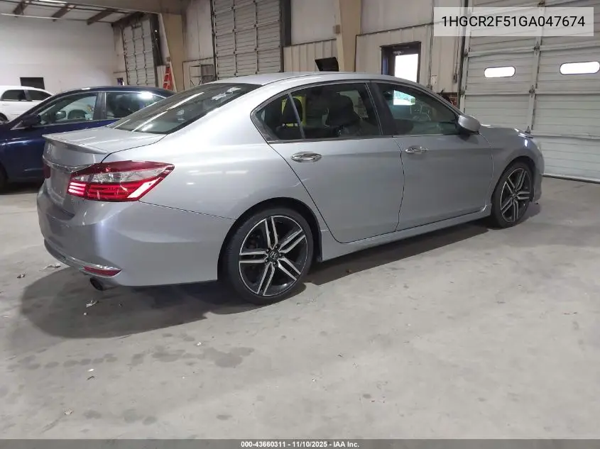 1HGCR2F51GA047674 2016 Honda Accord Sport