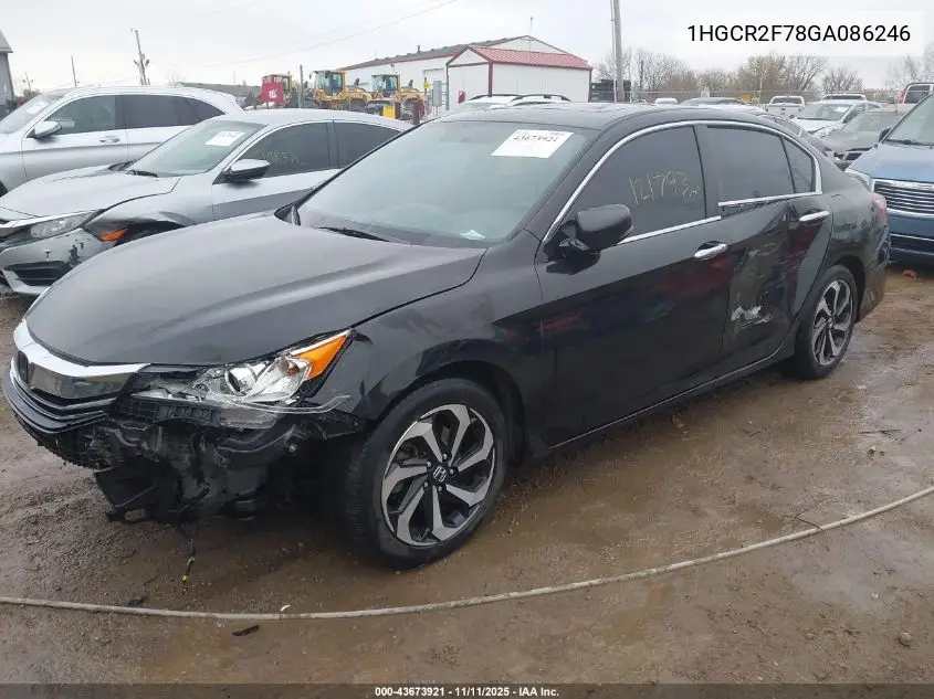 1HGCR2F78GA086246 2016 Honda Accord Ex