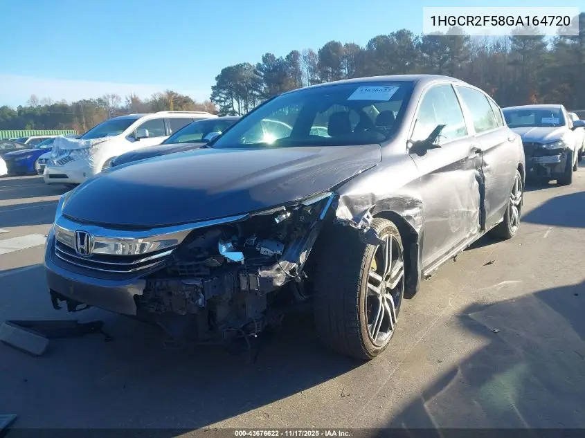 1HGCR2F58GA164720 2016 Honda Accord Sport