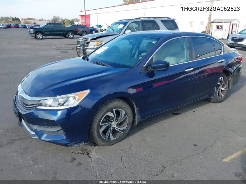 1HGCR2F32GA062523 2016 Honda Accord Lx