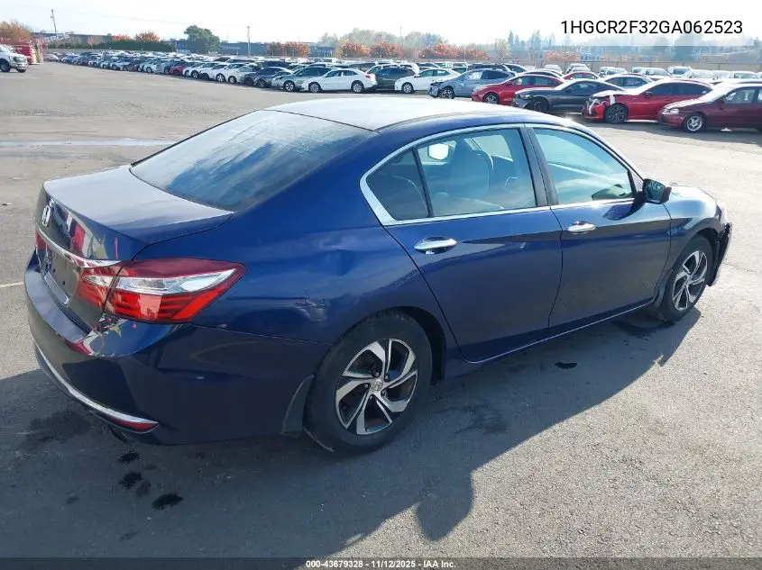 1HGCR2F32GA062523 2016 Honda Accord Lx