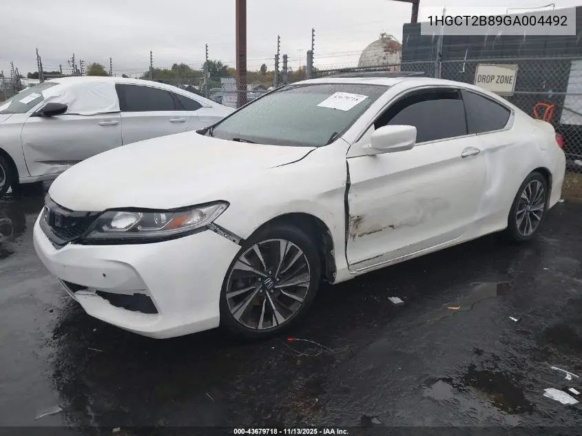 1HGCT2B89GA004492 2016 Honda Accord Ex-L V-6