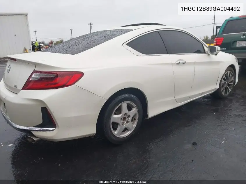 1HGCT2B89GA004492 2016 Honda Accord Ex-L V-6