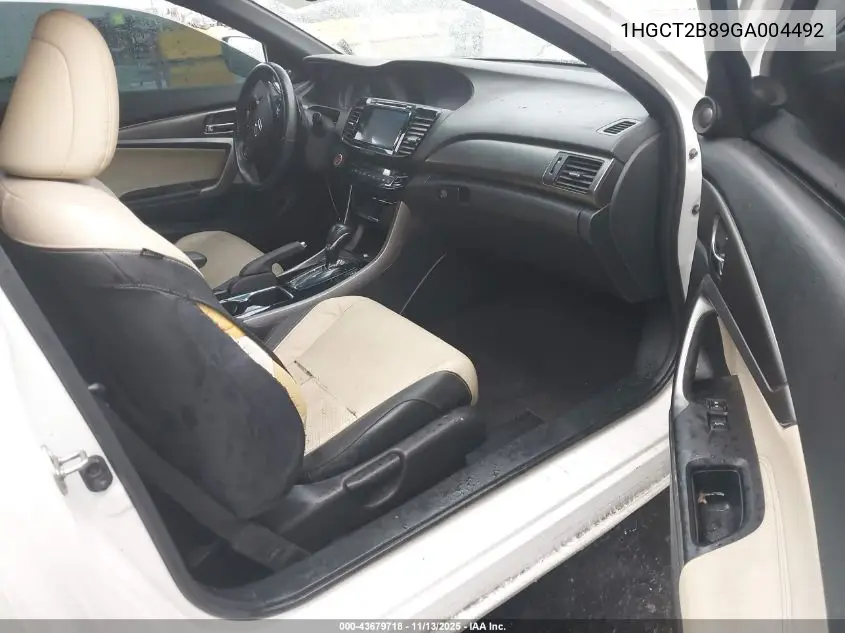 1HGCT2B89GA004492 2016 Honda Accord Ex-L V-6