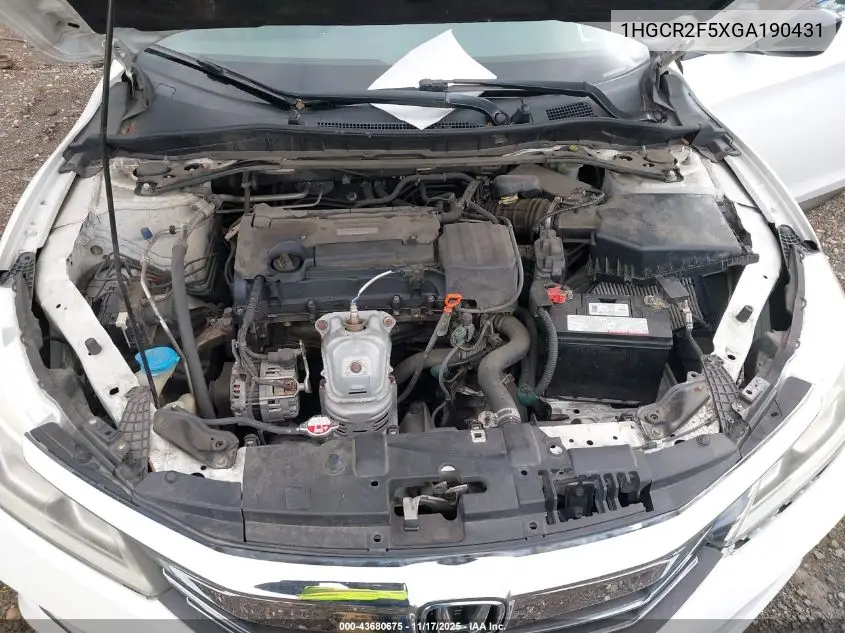 1HGCR2F5XGA190431 2016 Honda Accord Sport