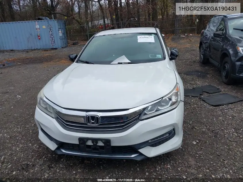 1HGCR2F5XGA190431 2016 Honda Accord Sport