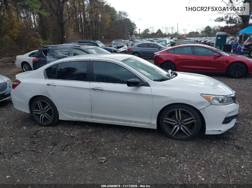 1HGCR2F5XGA190431 2016 Honda Accord Sport