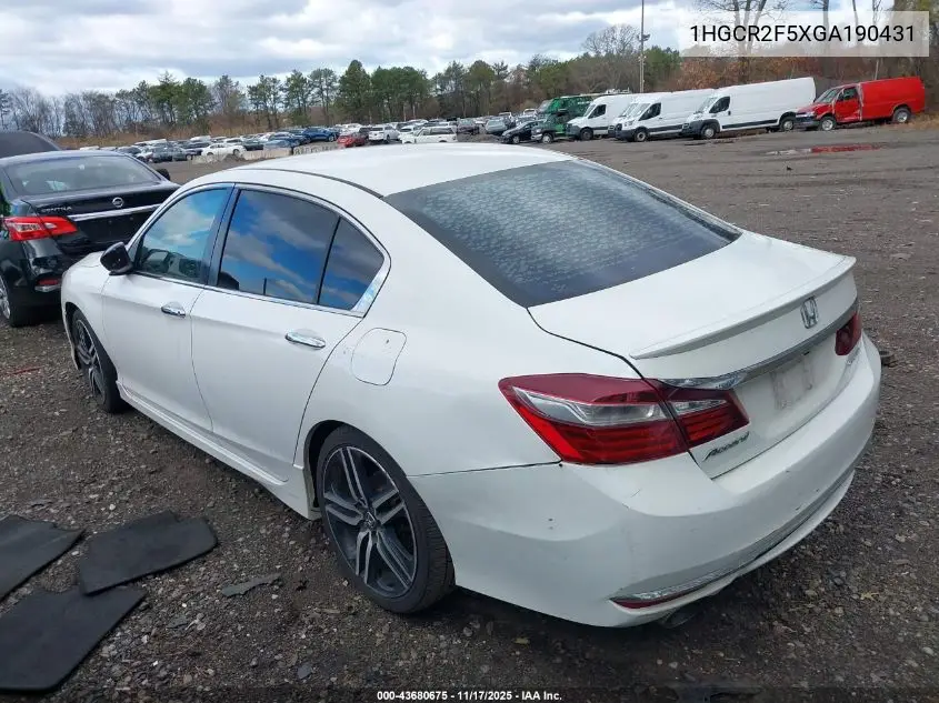 1HGCR2F5XGA190431 2016 Honda Accord Sport