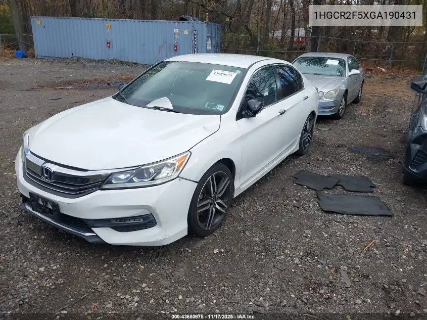 1HGCR2F5XGA190431 2016 Honda Accord Sport