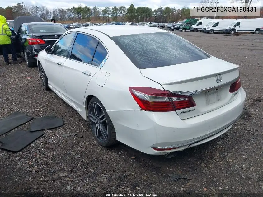 1HGCR2F5XGA190431 2016 Honda Accord Sport