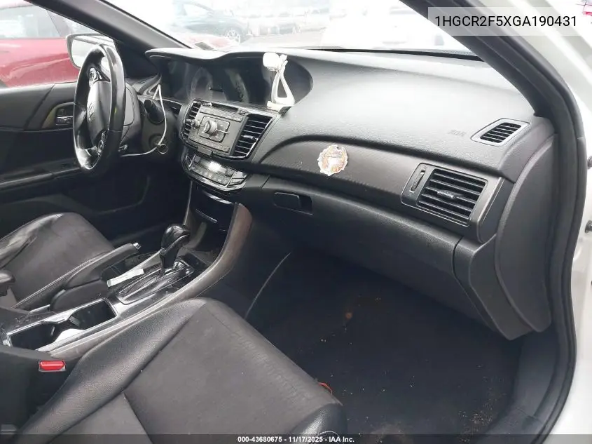 1HGCR2F5XGA190431 2016 Honda Accord Sport