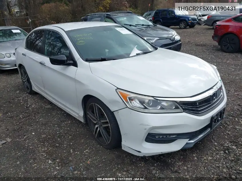 1HGCR2F5XGA190431 2016 Honda Accord Sport