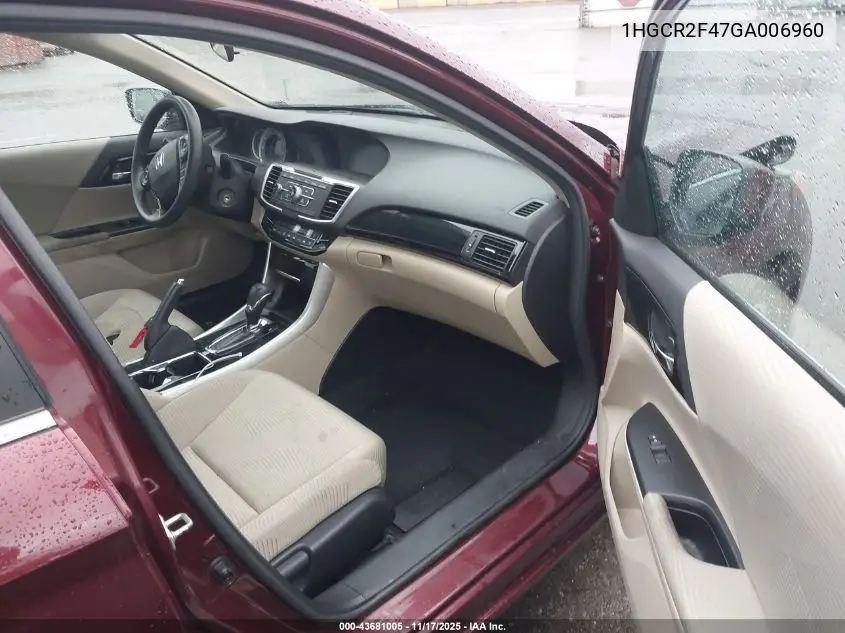1HGCR2F47GA006960 2016 Honda Accord Lx