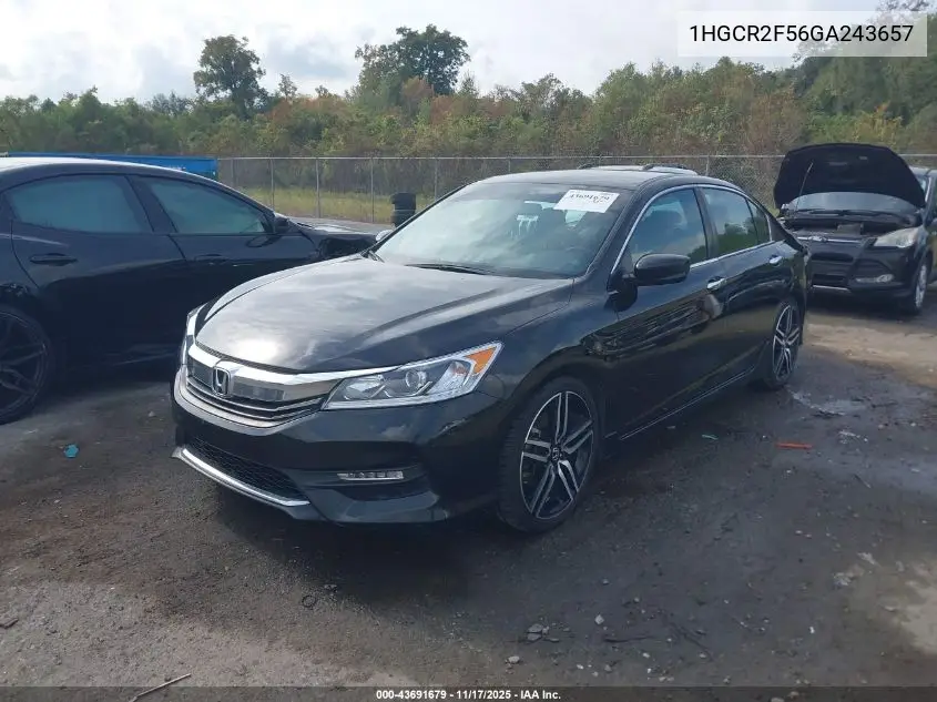 1HGCR2F56GA243657 2016 Honda Accord Sport